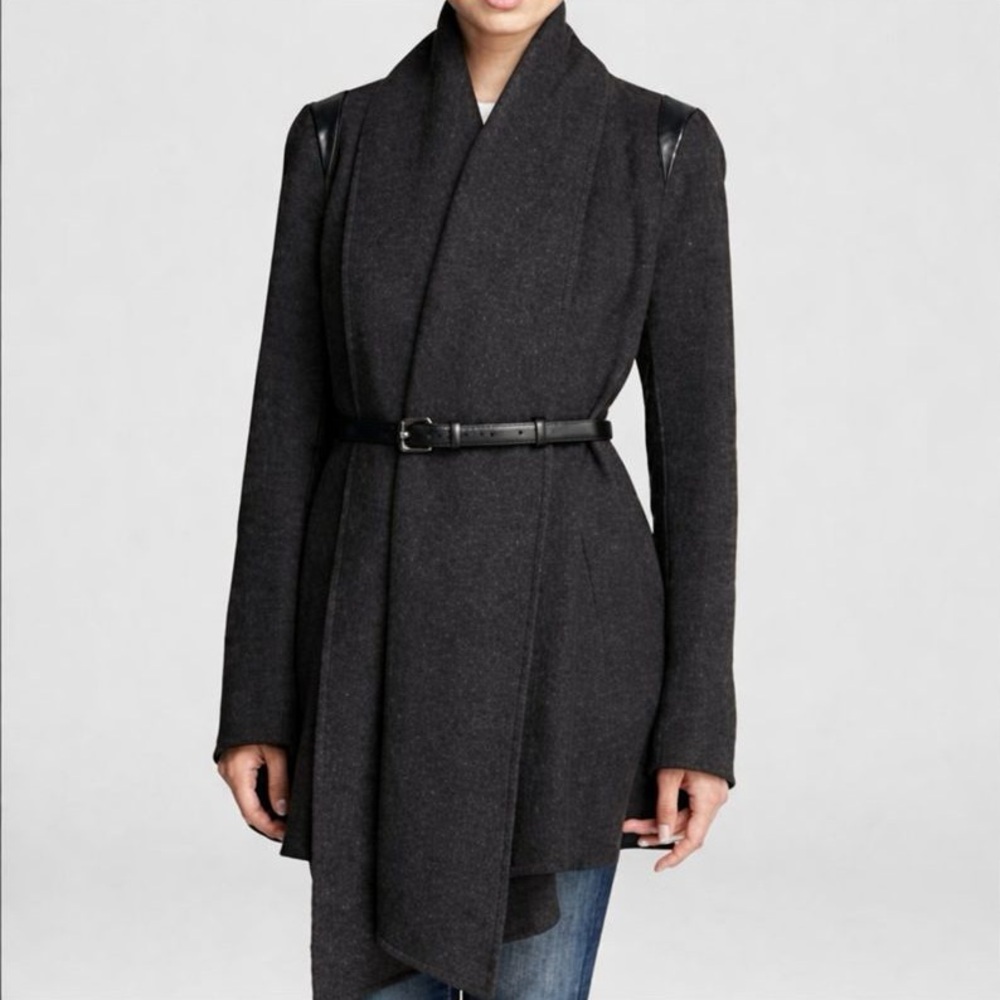 MACKAGE Gracie Wool Cape Coat in
Charcoal Grey size S